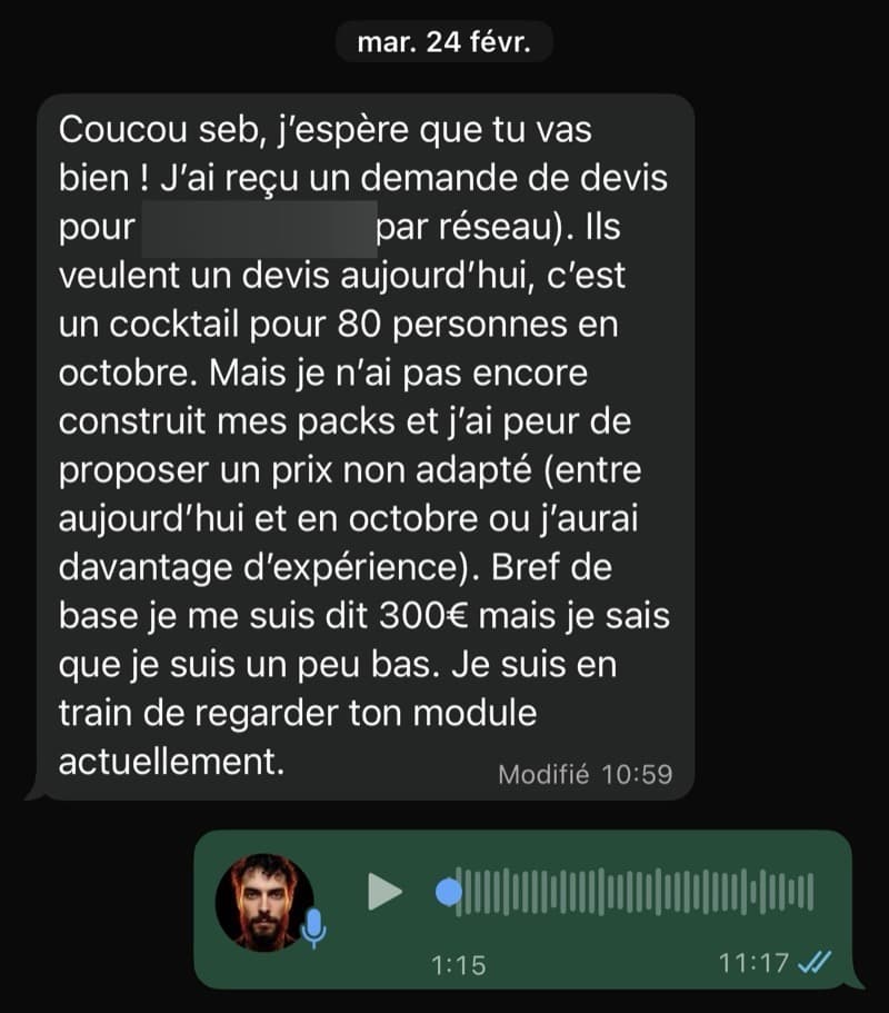 Message d'un élève de la première promo (2)
